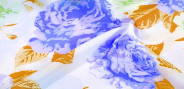 doku deseni pamuklu kumaş. Beyaz bir backgrou üzerinde çiçekler güller