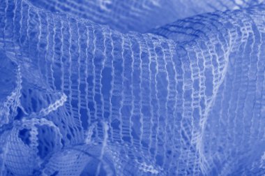 Doku, arka plan mavi tül. Hacim, yetenek veya ayrıntılı d ekleme