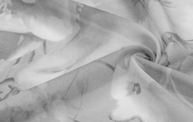 Doku, arka plan, büyük desenli ince yarı saydam ipek.