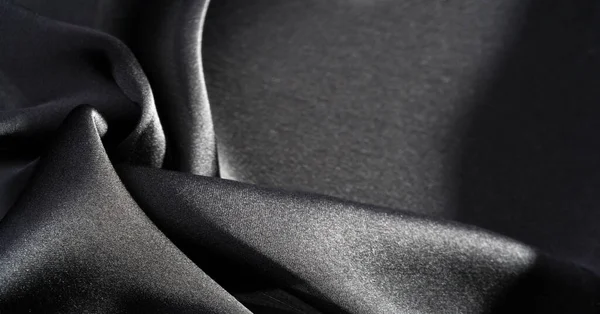 Latar belakang, pola, tekstur, wallpaper, kain sutra hitam. Tambah — Stok Foto