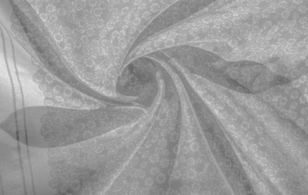 Texture pattern, black gray silk fabric on a white background, f