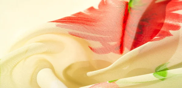 Texture fond, motif, papier peint. tissu de soie beige, rouge r — Photo