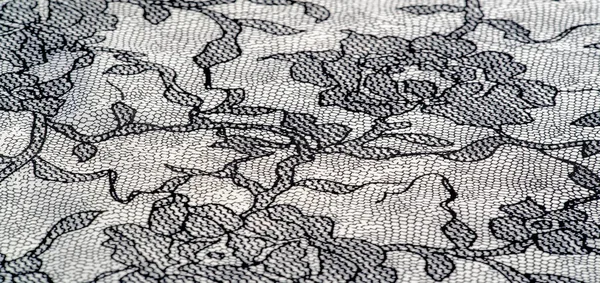Texturu, pozadí, vzorek. Hedvábná tkanina s krajkovým tampónů — Stock fotografie