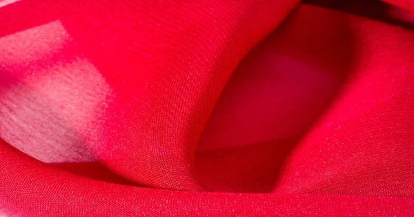 Textura, fondo, patrón, tela de seda roja carmesí — Foto de Stock