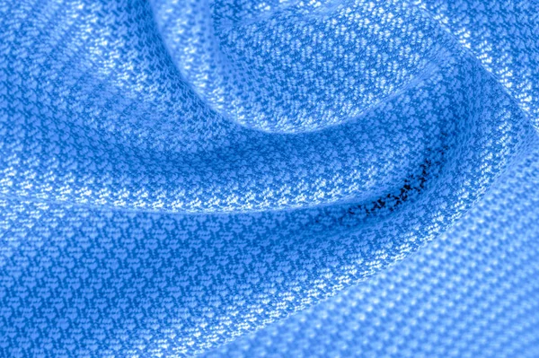 Bakgrund textur, mönster tyg varm ull med sydd blå — Stockfoto