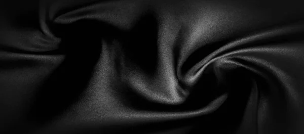 texture, background, pattern. Black silk fabric. It is black and