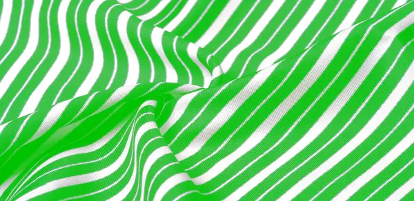 Zijde gestreepte stof. groene witte strepen. Deze mooie, Super — Stockfoto