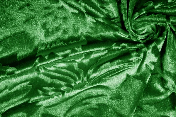 Velor yeşil kumaş Kadife desen bir sünnetsiz altından oyulmuş — Stok fotoğraf