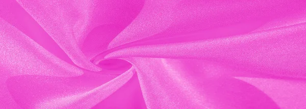 Texture, background, pattern, silk pink fabric. Crepe satin on t — Stock Photo, Image