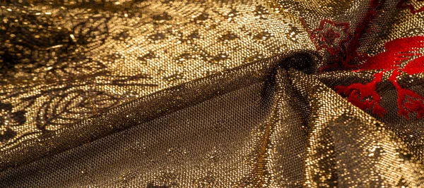 Textúra, háttér, minta, csipke, arany flitter elasztikus Lac — Stock Fotó