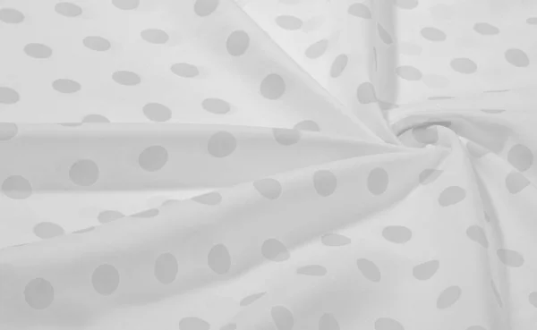 Fundo texturizado, preto e branco polka dot tecido de seda. Isto... — Fotografia de Stock