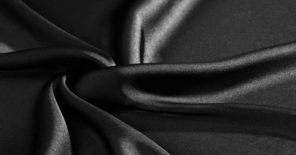 Háttér, mintázat, textúra, tapéta, fekete selyem anyagból. Hozzáadása — Stock Fotó