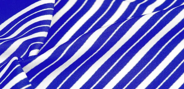 Silk striped fabric. blue white stripes. This beautiful, super s — Stock Photo, Image