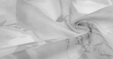 Doku, arka plan, büyük desenli ince yarı saydam ipek.