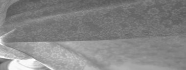 Doku deseni, beyaz arka plan üzerinde siyah gri ipek kumaş, f