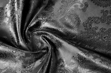 doku, arka plan, bir paisley patt ile siyah çelik gri kumaş