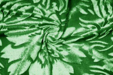 velor yeşil kumaş Kadife desen bir sünnetsiz altından oyulmuş