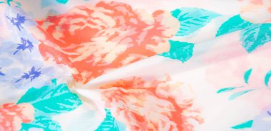 doku deseni pamuklu kumaş. Beyaz bir backgrou üzerinde çiçekler güller