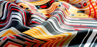 Doku deseni. geometrik soyut formlarda ipek kumaş. Scree