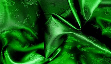 Doku, arka plan, desen Yeşil ipek şifon kumaş bir pa ile