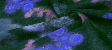 Doku, arka plan, renkli tereyağı ile siyah yün kumaş