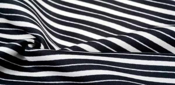 Silk striped fabric. Black and white stripes. This beautiful, s — Stock Photo, Image