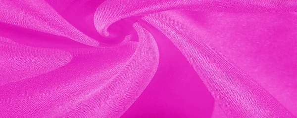 Texture, background, pattern, silk pink fabric. Crepe satin on t — Stock Photo, Image