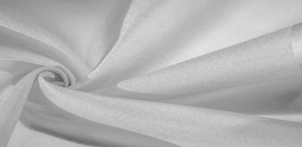 Texture, background, pattern, silk fabric of white color. This s — Stock Photo, Image