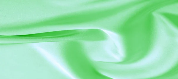 Textura de fundo, padrão. Tecido de seda verde esmeralda. Este wil — Fotografia de Stock