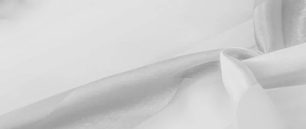 Textur, Hintergrund, weißer seidengestreifter Stoff mit metallischem S — Stockfoto