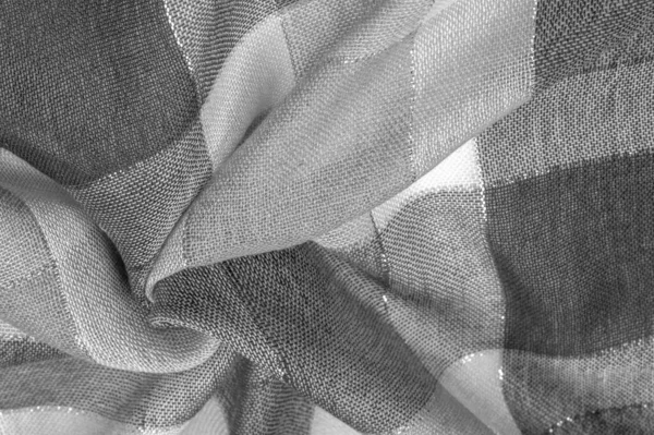 Texture, background, silk scarf feminine black and white with a — Stock Photo, Image
