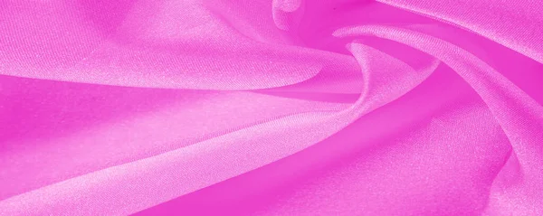 Textur, bakgrund, mönster, sidenrosa tyg. Crepe satin på t — Stockfoto