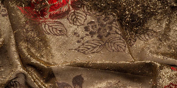 Textura, fondo, patrón, encaje con lentejuelas de oro Laca elástica — Foto de Stock