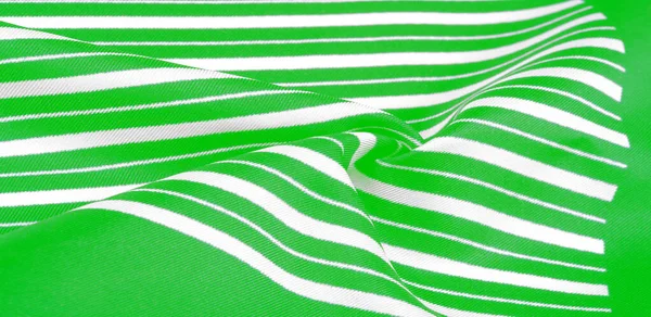 Silk striped fabric. green white stripes. This beautiful, super — Stock Photo, Image