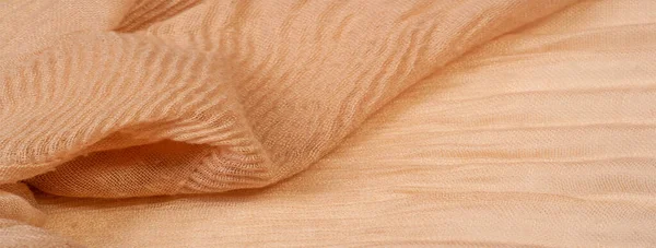 Texture, background, pattern, beige corrugation silk crushed fab — Stock Photo, Image