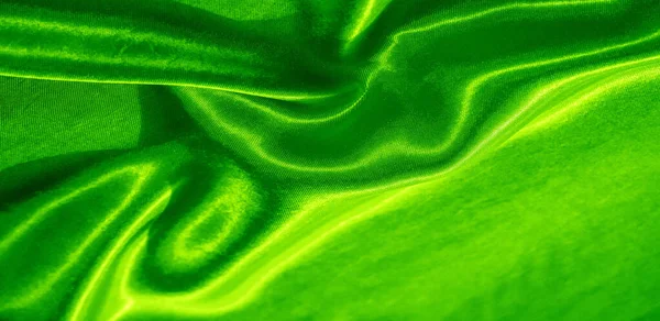 Tekstura, tło, wzór, jedwabna tkanina w kolorze zielonym. Jest to — Zdjęcie stockowe