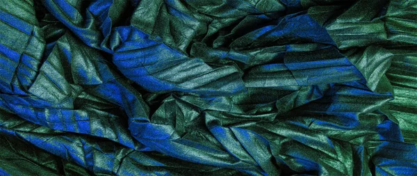 Textur bakgrund mönster tapet sidentyg svart med blå — Stockfoto