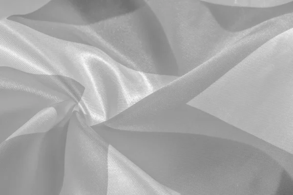 Textur, bakgrund, mönster, Silk Gray och vit crepe Breath. — Stockfoto