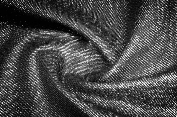 Texture, fond, motif. Tissu Gris noir enduit d'un met — Photo