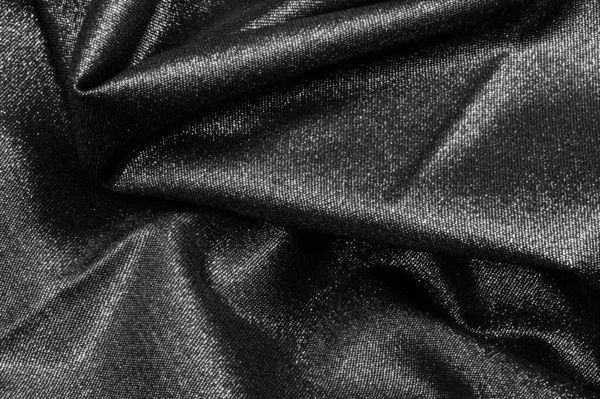 Texture, background, pattern. Cloth Gray black coated with a met — Stock Photo, Image