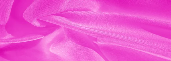 Textura, fondo, patrón, tela rosa seda. Crepe satén en t — Foto de Stock