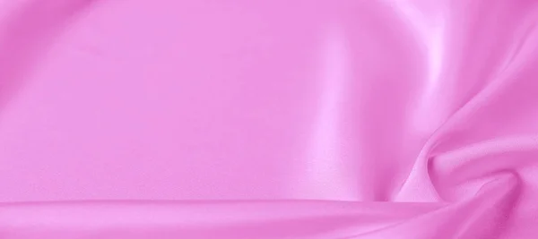 Tekstur. Kain sutra merah muda. kilau brilian dan karakteristik — Stok Foto