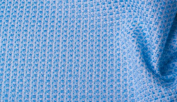 Tekstur, kain, pola. Gelombang besar dari benang biru dan putih , — Stok Foto