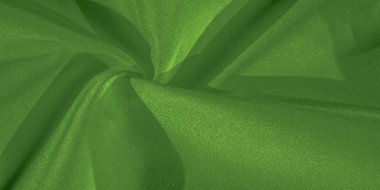 Doku, arka plan, desen, ipek yeşil kumaş. Krep saden üzerinde 