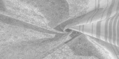 Doku deseni, beyaz arka plan üzerinde siyah gri ipek kumaş, f