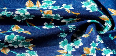 Doku, arka plan, desen, f yeşil renkleri ile kumaş mavi