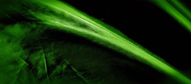 doku, arka plan, desen. yeşil ipek kumaş panoramik fotoğraf.