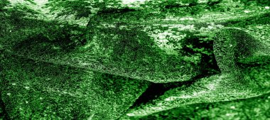 Doku, desen, beyaz bir arka plan üzerinde yeşil dantel kumaş. Th