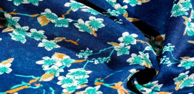 Doku, arka plan, desen, f yeşil renkleri ile kumaş mavi