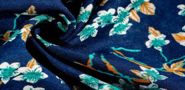 Doku, arka plan, desen, f yeşil renkleri ile kumaş mavi